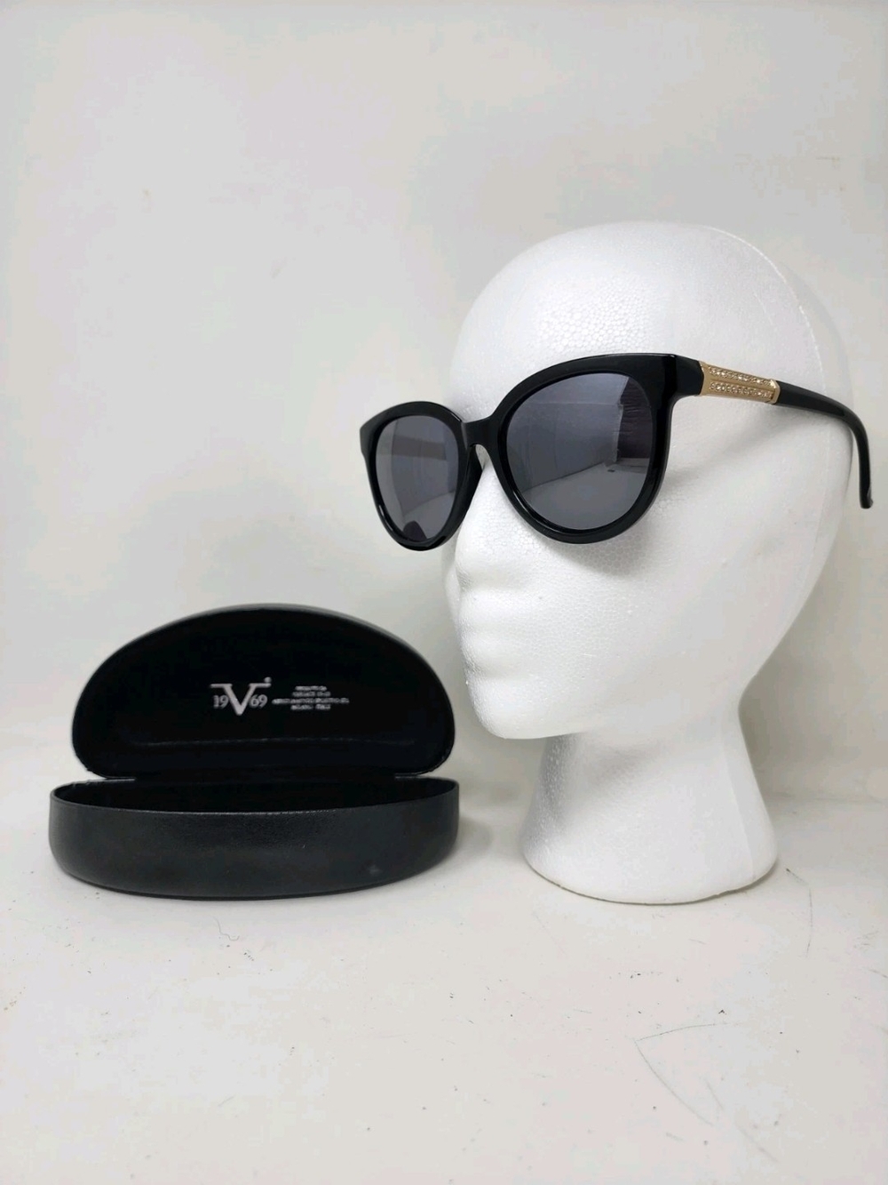 Versace 19.69 57-17-135 LLV963 Black Women's Cat-Eye Sunglasses